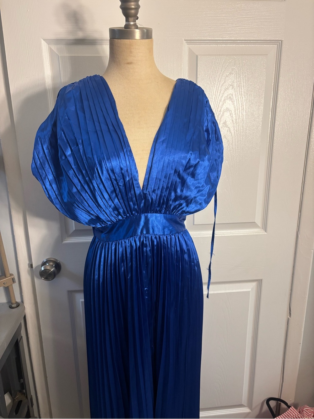 Pleated Blue Dress